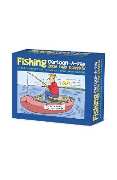 Coperta cărții 'Fishing Cartoon-A-Day by Jonny Hawkins 2026 5.4 X 6.2 Box Calendar - Jonny Hawkins'