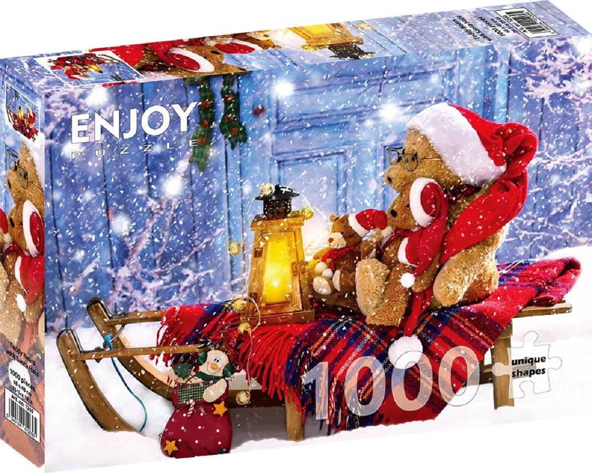 Puzzle 1000: Teddy Bears With Santa Hats