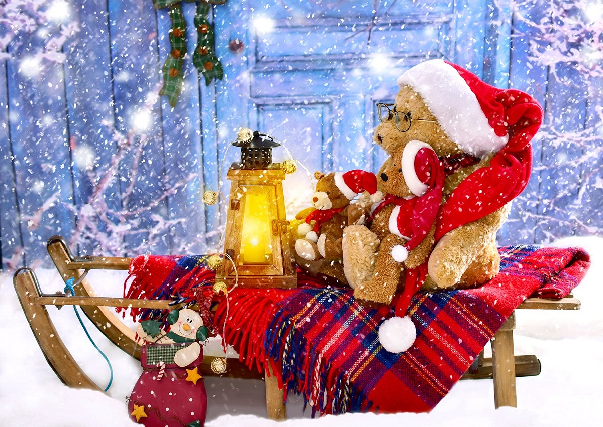 Puzzle 1000: Teddy Bears With Santa Hats
