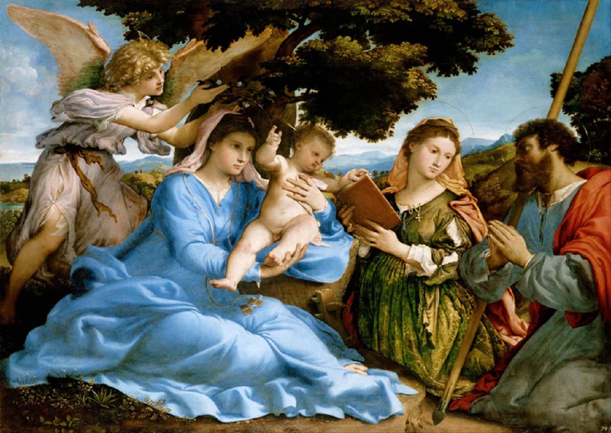 Puzzle 1000: Madonna and Child with Saints Catherine and Thomas. Lorenzo Lotto