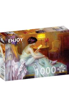 Imaginea produsului 'Puzzle 1000: Reading at Lamp Light. Delphin Enjolras'