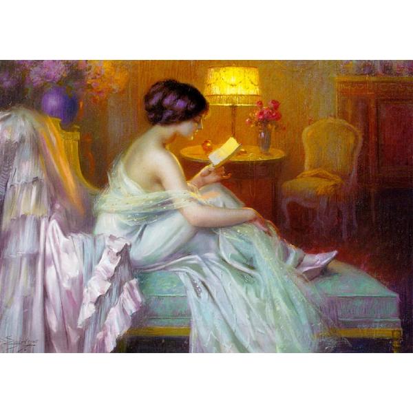 Puzzle 1000: Reading at Lamp Light. Delphin Enjolras