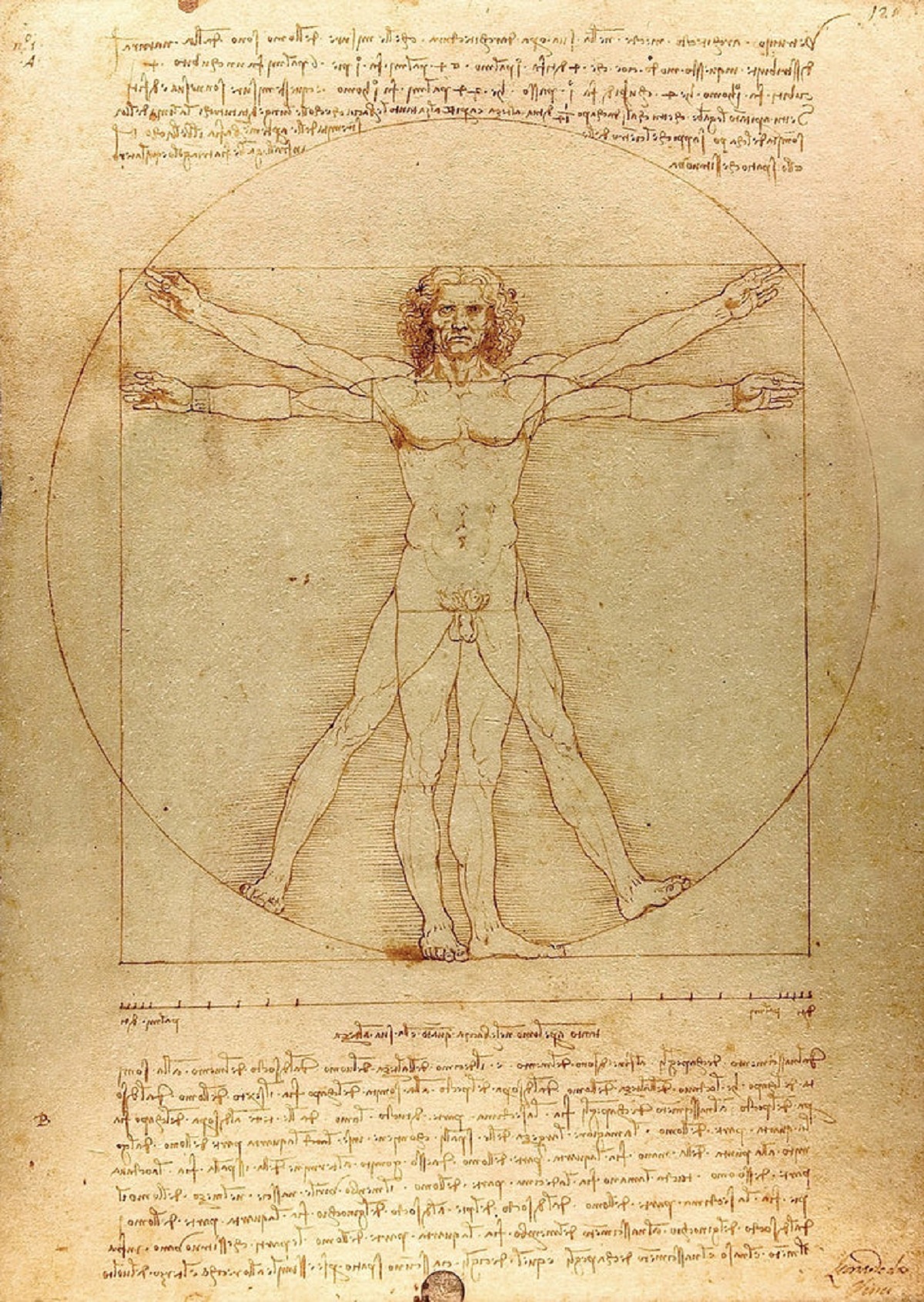 Puzzle 1000: The Vitruvian Man. Leonardo da Vinci