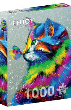 Poza produsului Puzzle 1000: Bright Cat and Butterfly