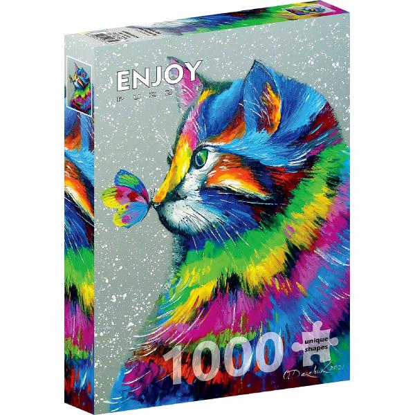 Puzzle 1000: Bright Cat and Butterfly