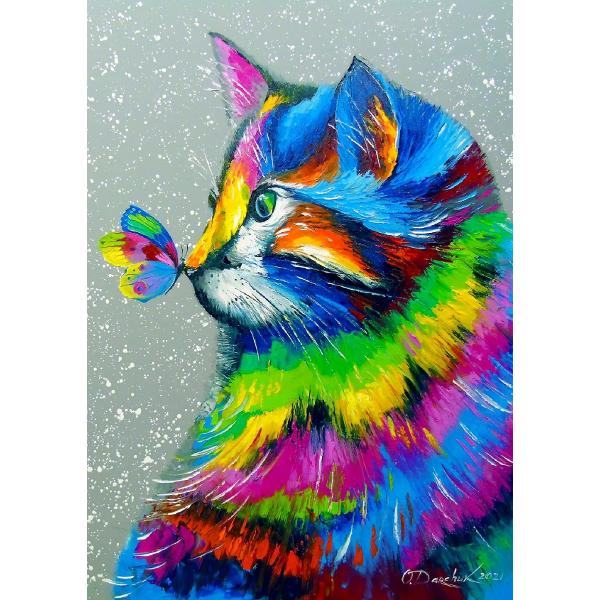 Puzzle 1000: Bright Cat and Butterfly