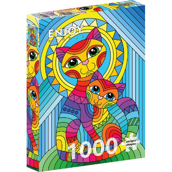 Puzzle 1000: Inseparable Cat and Kitten