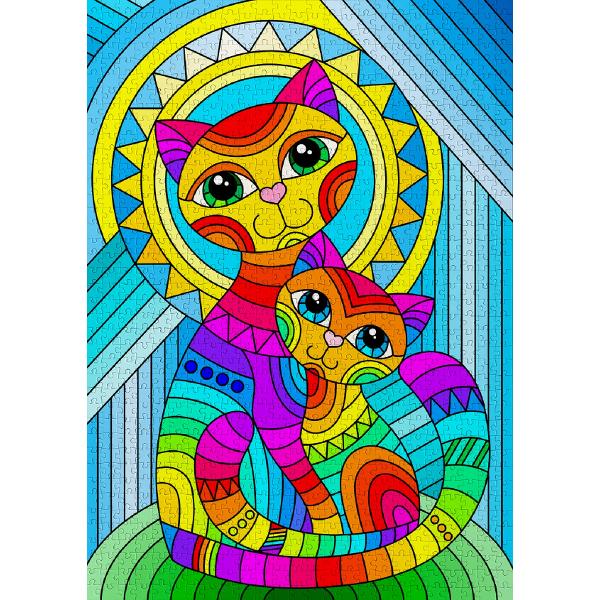 Puzzle 1000: Inseparable Cat and Kitten