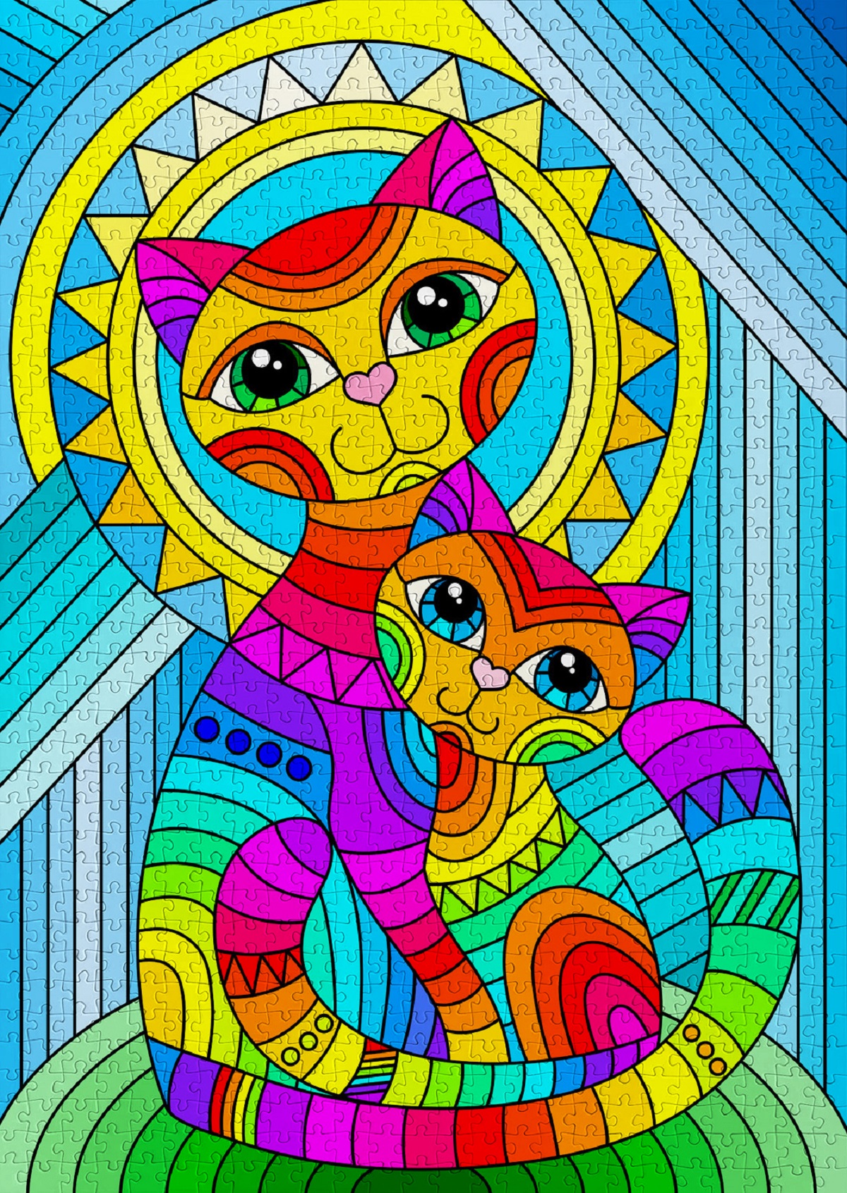 Puzzle 1000: Inseparable Cat and Kitten