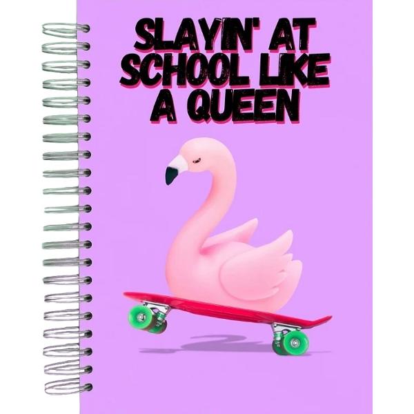 Caiet dictando A4 universal cu spirala: Pink Swan