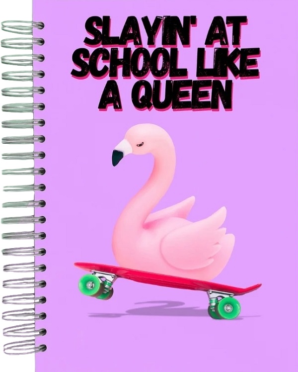 Caiet dictando A4 universal cu spirala: Pink Swan