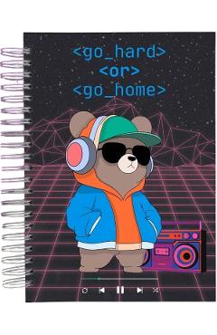 Imaginea produsului 'Caiet matematică A4 universal cu spirală: Go hard or go home'