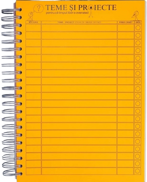 Caiet matematica A4 universal cu spirala: Go hard or go home