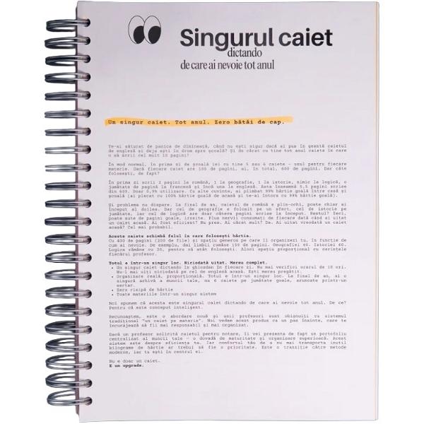 Caiet dictando A4 universal cu spirala: Sigma boy