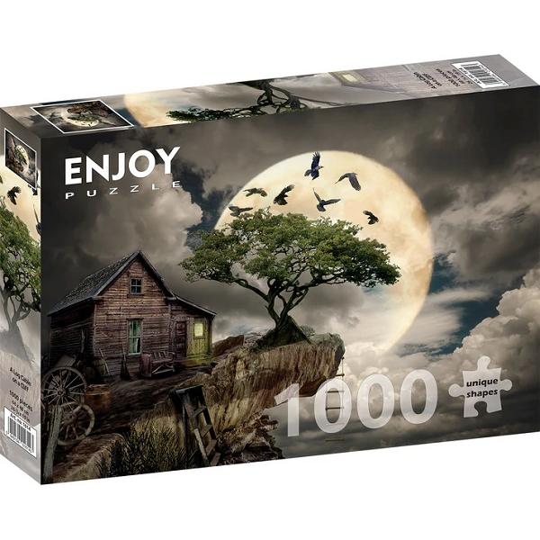 Puzzle 1000: A Log Cabin on a Cliff