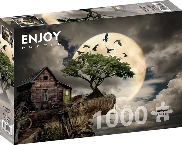 Puzzle 1000: A Log Cabin on a Cliff