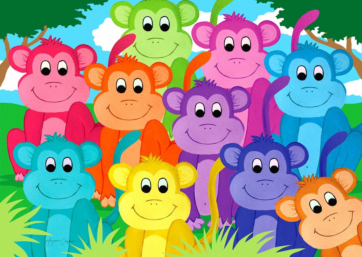 Puzzle 1000: Rainbow Monkeys