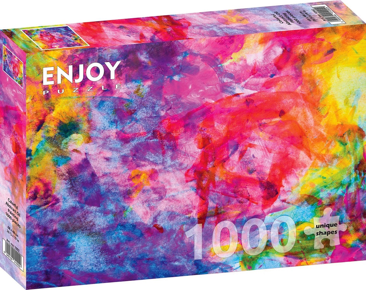 Puzzle 1000: Colorful Abstract Oil Painting