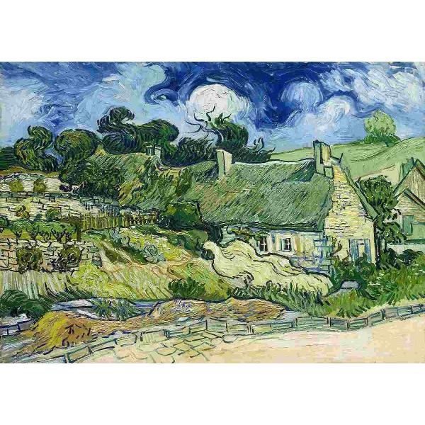 Puzzle 1000: Thatched Cottages at Cordeville. Vincent Van Gogh
