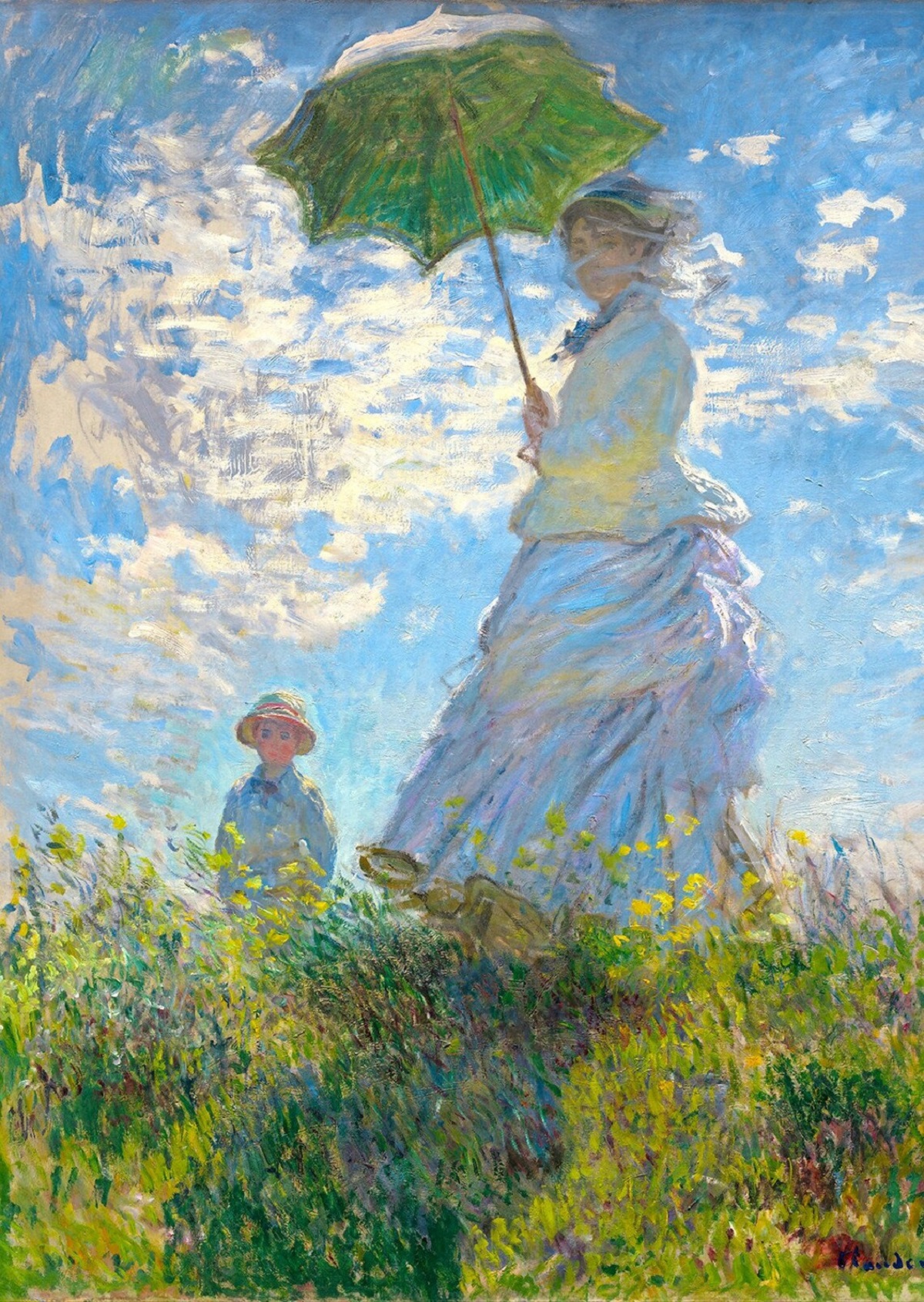 Puzzle 1000: Woman with a Parasol. Madame Monet and Her Son. Claude Monet