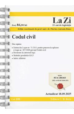 Poza produsului Codul civil. Act.18 septembrie 2025 Ed.Spiralata - Flavius-Antoniu Baias