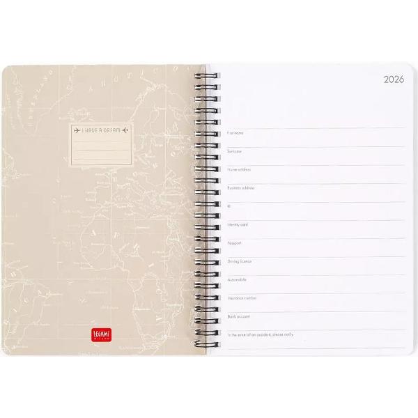 Agenda cu spirala 2026: Travel. Let new adventures begin