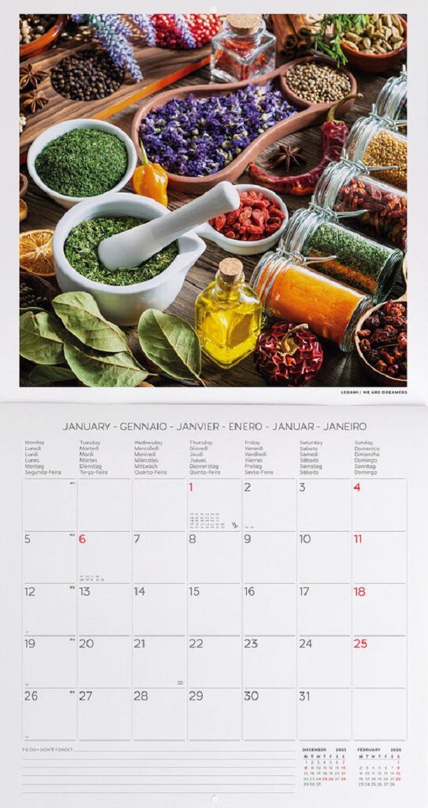 Calendar de perete 2026: Herbs and Spices