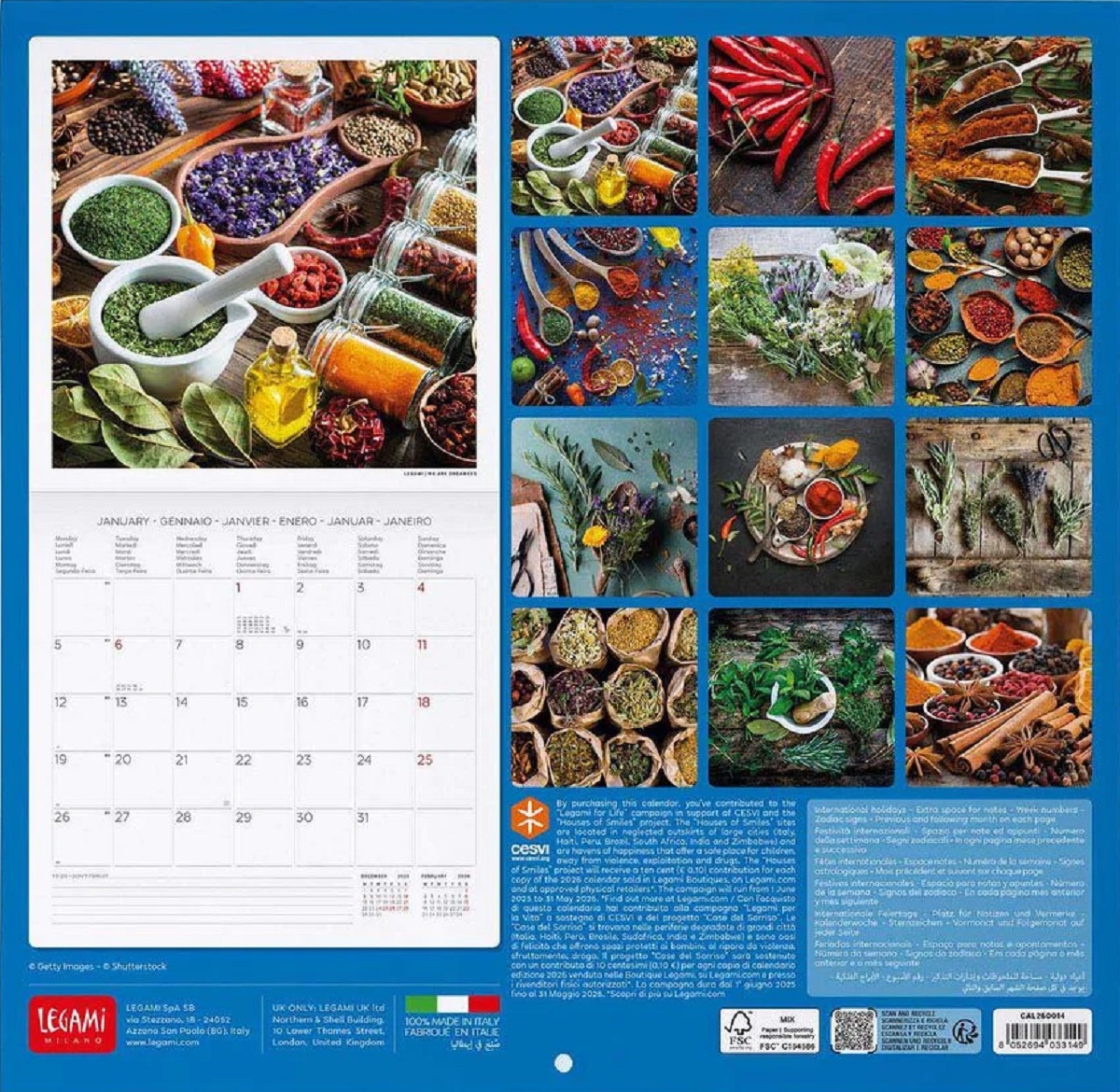 Calendar de perete 2026: Herbs and Spices