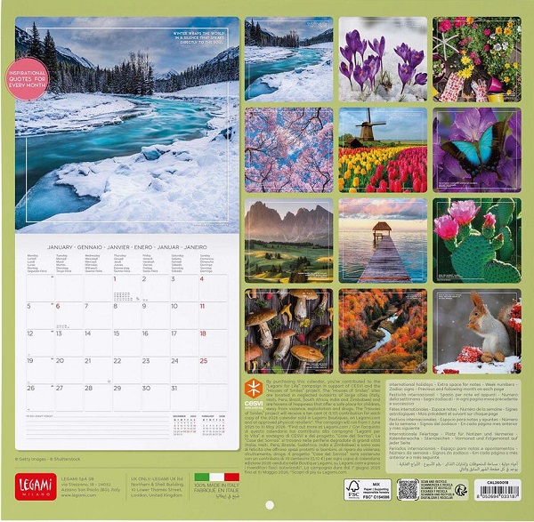 Calendar de perete 2026: Four Seasons