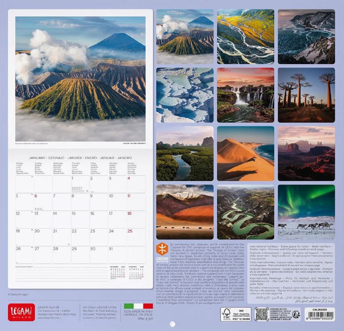 Calendar de perete 2026: Planet Earth