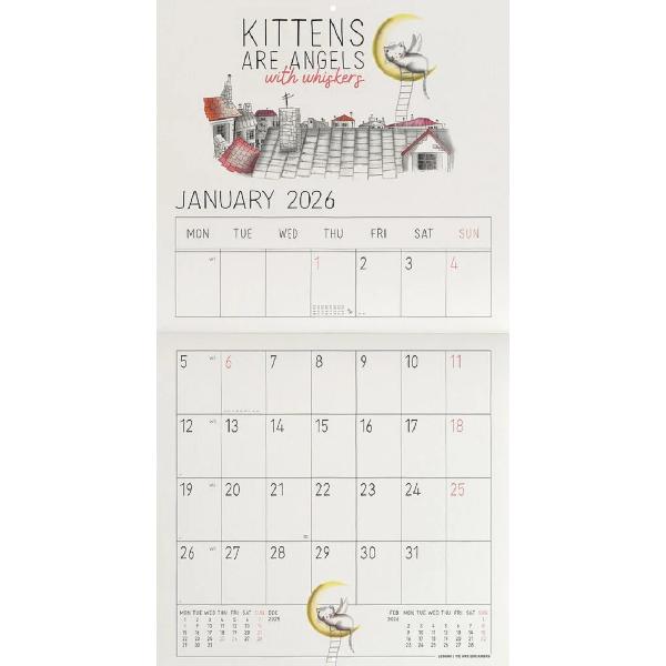 Calendar de perete 2026: Life is Better with Cats