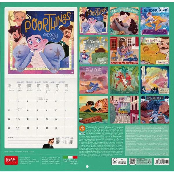 Calendar de perete 2026: The Book Lovers