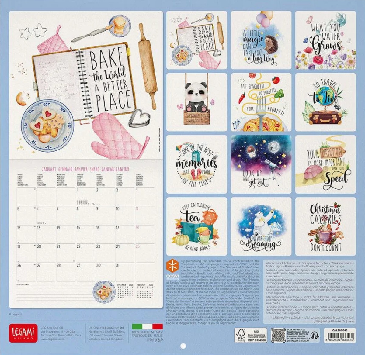 Calendar de perete 2026: Never Stop Dreaming