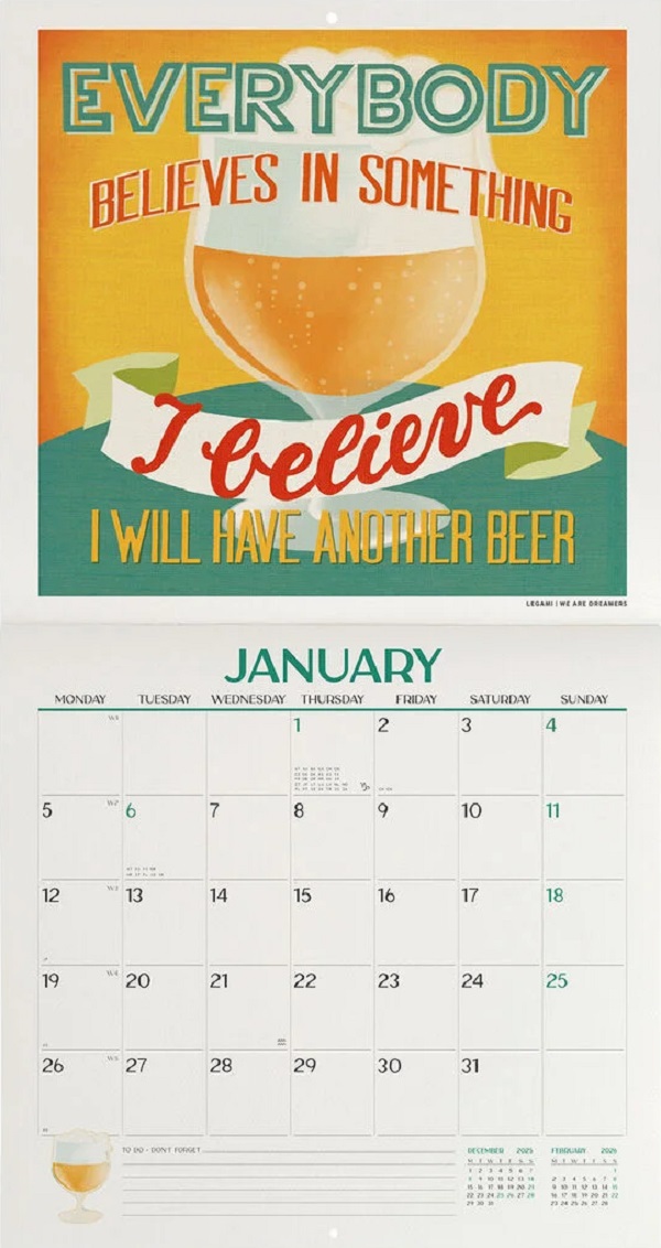 Calendar de perete 2026: Beer is Always a Good Idea