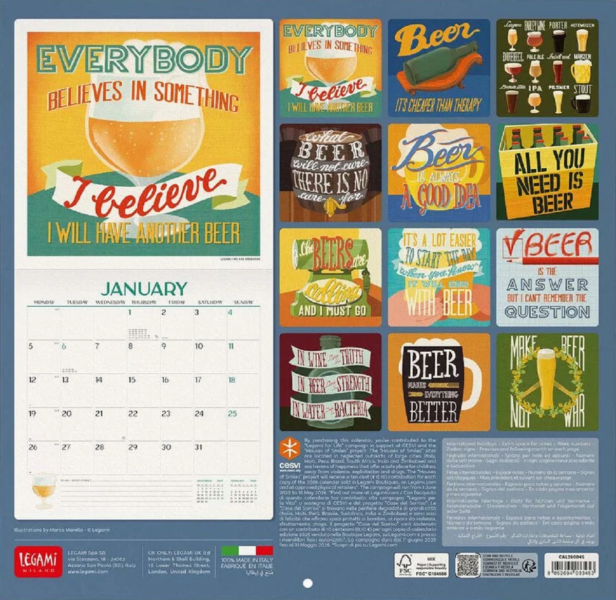 Calendar de perete 2026: Beer is Always a Good Idea