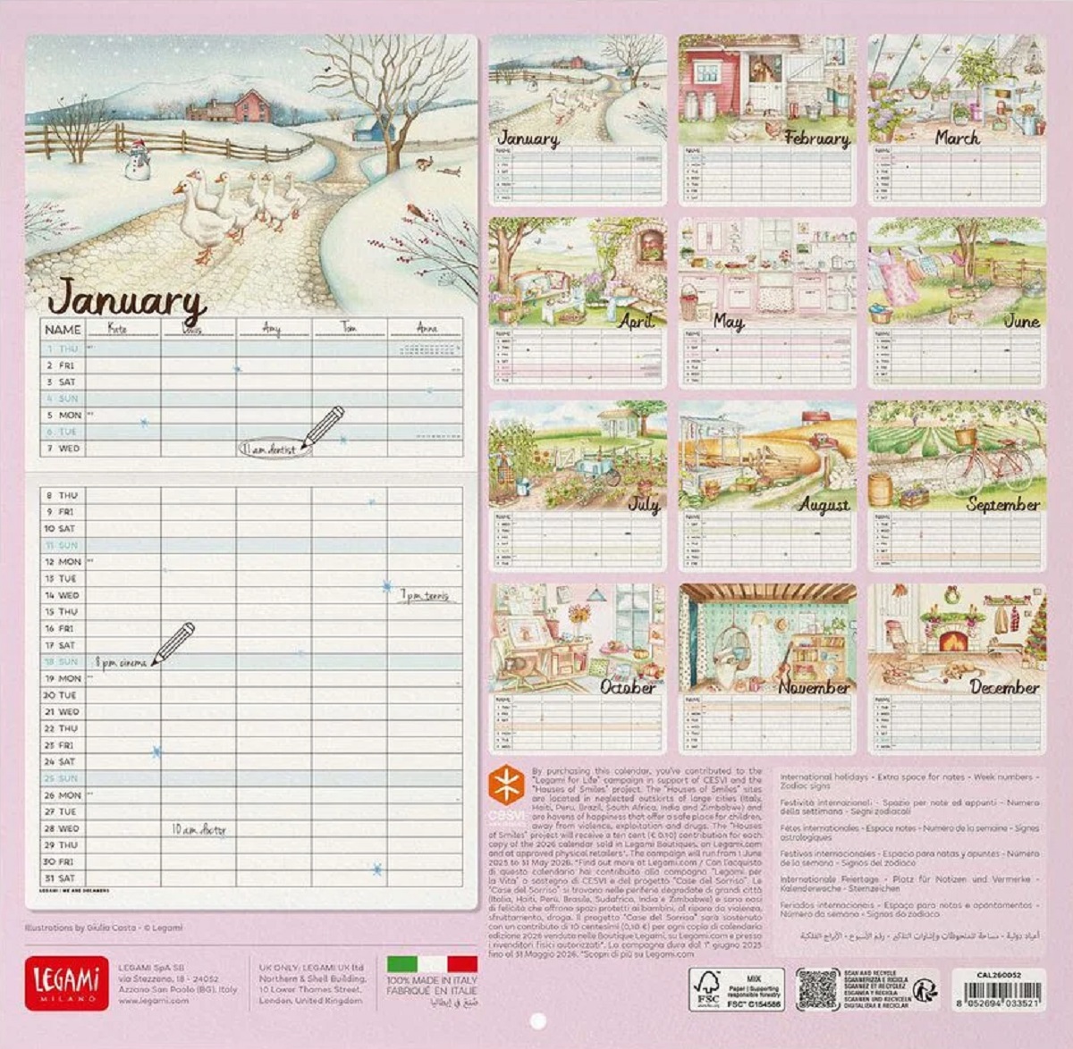 Calendar de perete 2026: Home Sweet Home