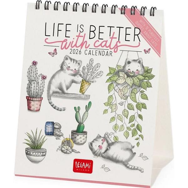Calendar de birou 2026: Life is Better with Cats
