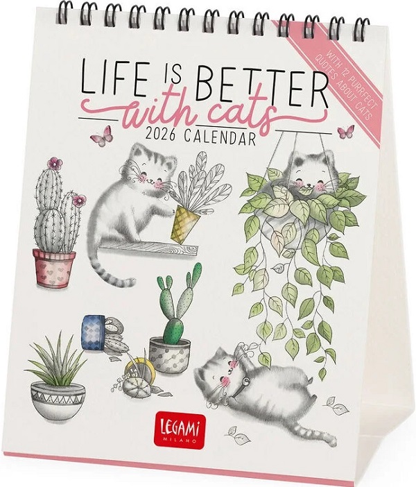Calendar de birou 2026: Life is Better with Cats
