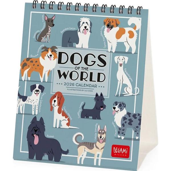 Calendar de birou 2026: Dogs of the World