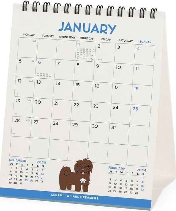 Calendar de birou 2026: Dogs of the World