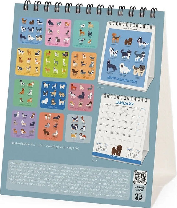 Calendar de birou 2026: Dogs of the World