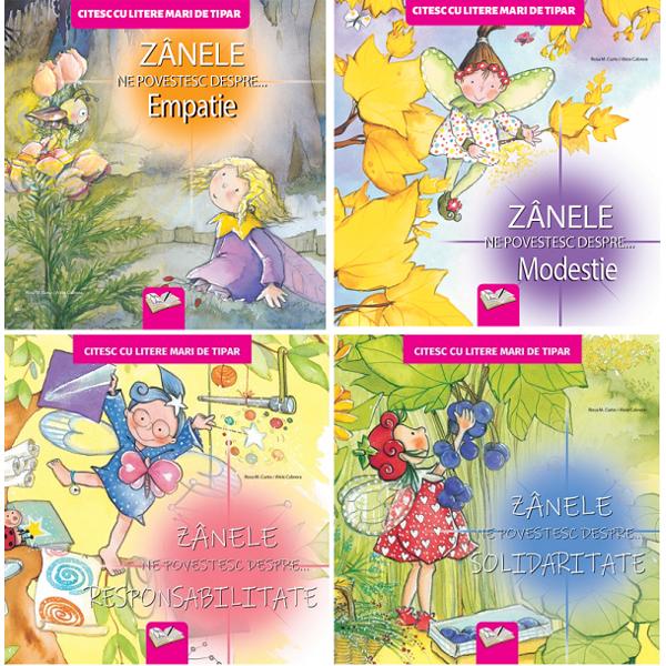 Pachet 4 carti: Zanele ne povestesc despre. Empatie, Modestie, Responsabilitate, Solidaritate