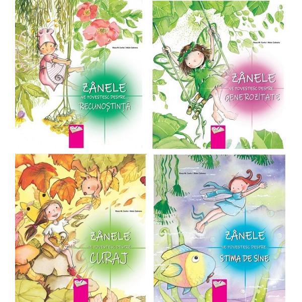 Pachet 4 carti: Zanele ne povestesc despre. Recunostinta, Generozitate, Curaj, Stima