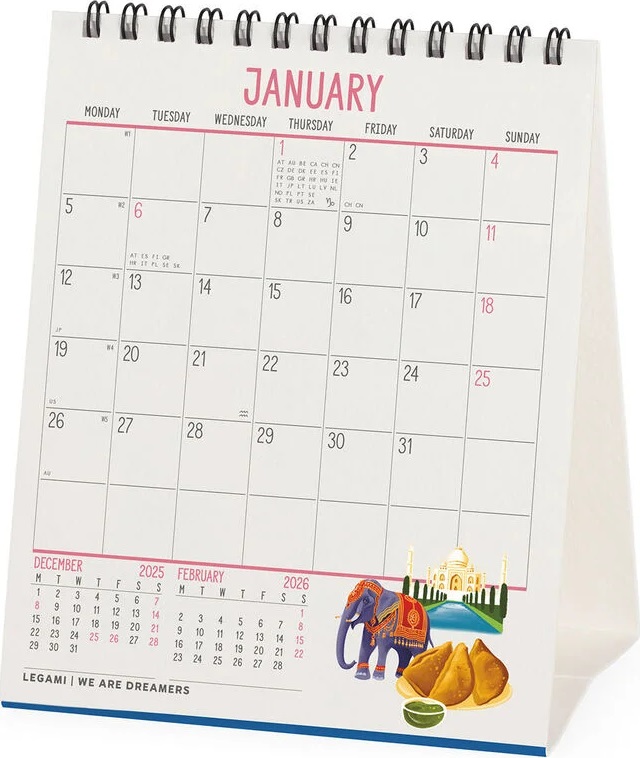 Calendar de birou 2026: Let's Travel the World