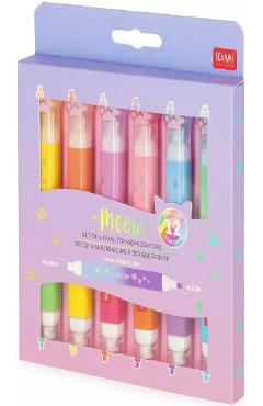 Imaginea produsului 'Set 6 evidențiatoare Dual-Tip. Meow'