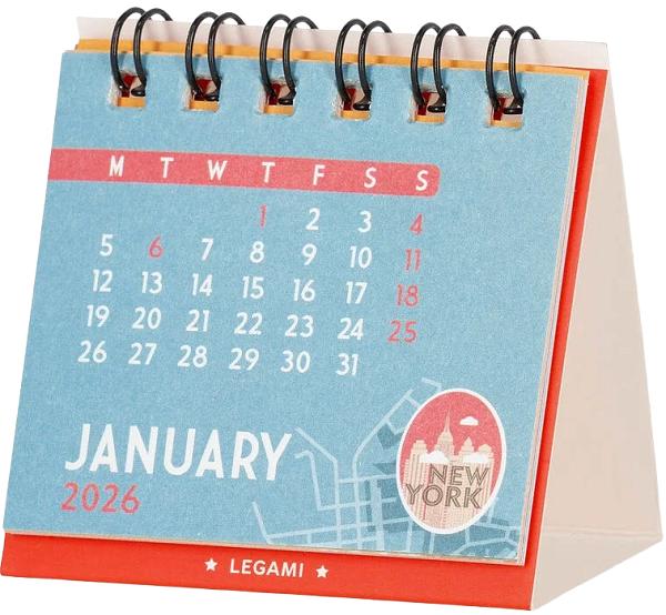 Mini calendar 2026: Travel