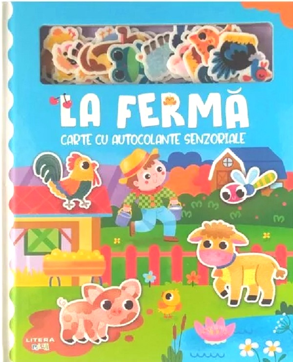 La ferma. Carte cu autocolante senzoriale