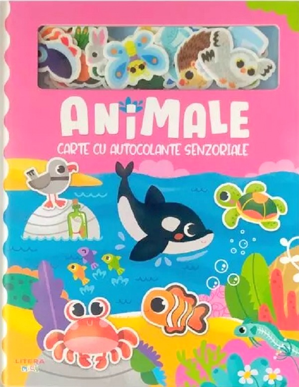 Animale. Carte cu autocolante senzoriale