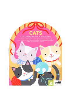 Cats Coloring Book + Stickers -