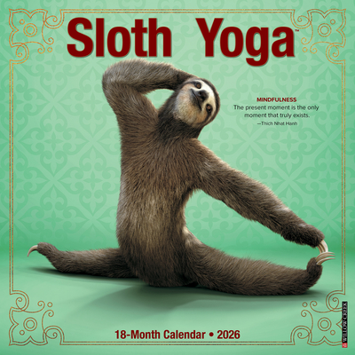 Sloth Yoga 2026 12 X 12 Wall Calendar - 